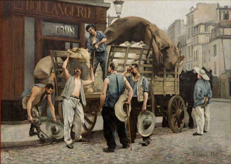 Louis Carrier-Belleuse Porteurs de farine. Scxne parisienne (Flour carriers. Scene from Paris). Spain oil painting art